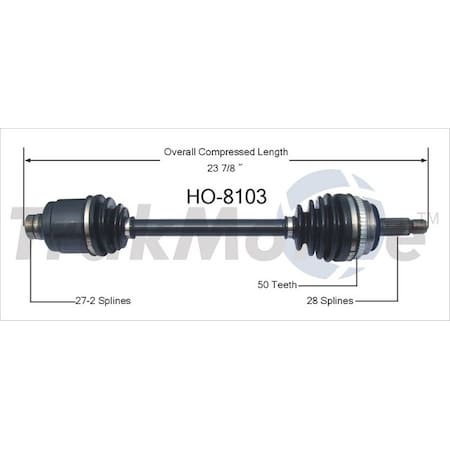 Surtrack Axle Cv Axle Shaft, Ho-8103 HO-8103